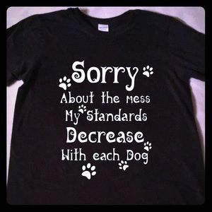 Handcrafted vinyl print messy dogs low standard